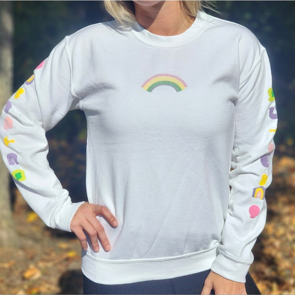 Lucky Charms White Crewneck Sweater Small